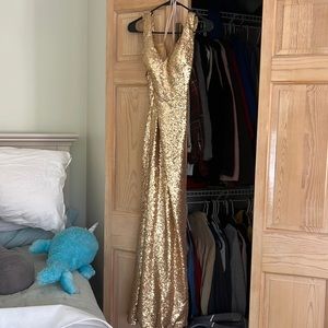 Gold bridesmaid dress size 8 worn once
